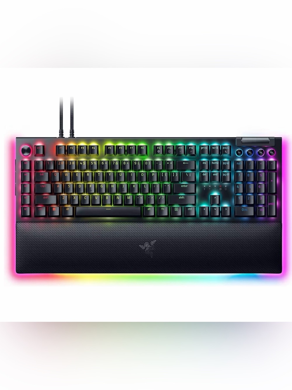 🆕 Razer BlackWidow V4 Pro Full Mechanical Gaming Keyboard Green Clicky Switches